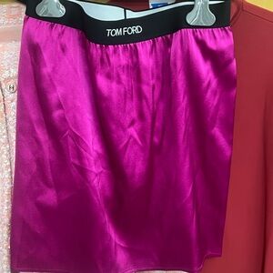Tom Ford Bright Fuchsia Satin Pencil Skirt
